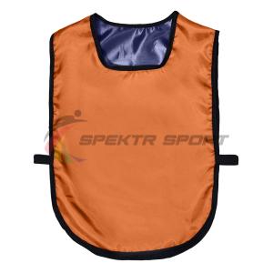 Купить Манишка футбольная двусторонняя универсальная Spektr Sport оранжево-синяя в Пошехонье 
