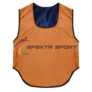 Купить Манишка футбольная двусторонняя Spektr Sport оранжево-синяя, р. 36-40 в Пошехонье 
