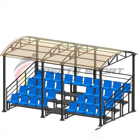 Купить Трибуна для зрителей 4 ряда на 34 места с навесом и перилами в Пошехонье 