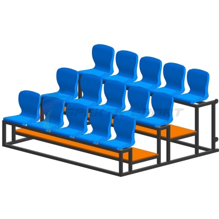 Купить Трибуна мобильная 3 ряда сиденья пластиковые на 15 мест в Пошехонье 